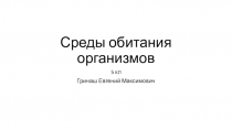 Презентация по биологии на тему Среды обитания организмов (5 класс)
