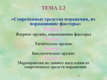 Презентация: Современные средства поражения, их поражающие факторы