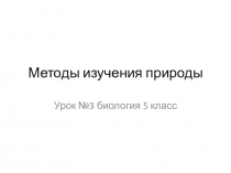 Презентация к уроку по теме Методы изучения природы