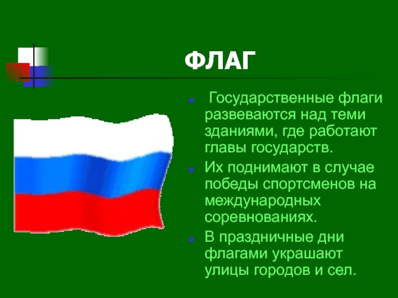 Где можно увидеть изображение государственного флага россии