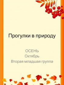 Прогулки Октябрь вторая младшая группа