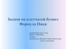 Презентация по математике на тему Формула Пика