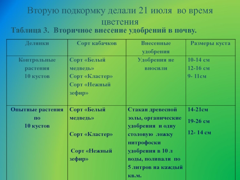 Влияние удобрений на рост и развитие растений проект