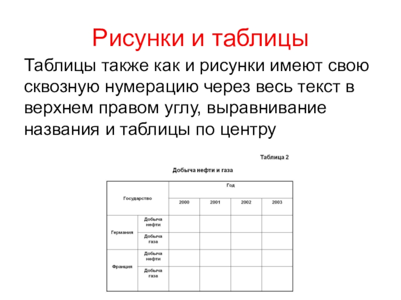 Нумерация рисунков и таблиц по госту