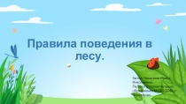 Презентация по программе Лесоводство на тему Правила поведения в лесу