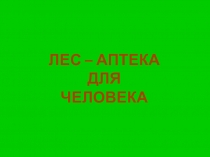 Презентация Лес - аптека для человека
