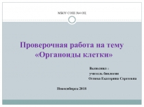 Презентация по биологии на тему проверочная работа Органоиды клетки