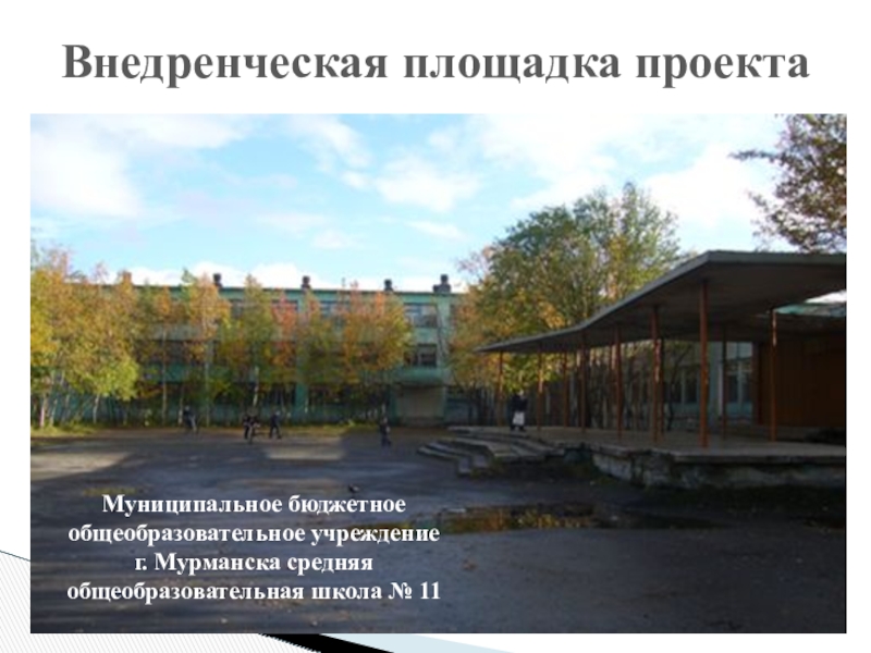 Внедренческая площадка проектаМуниципальное бюджетное общеобразовательное учреждение г. Мурманска средняя общеобразовательная школа № 11