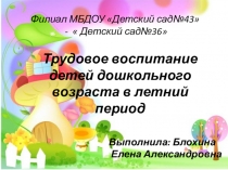 ПрезентацияТрудовое воспитание в летний период в ДОУ