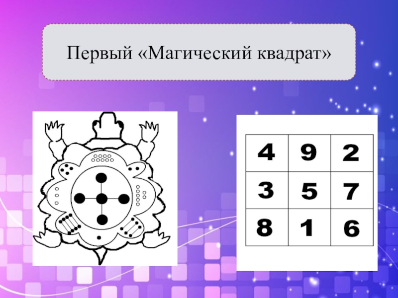 Квадрат 1 2 3 4. Магический квадрат черепаха. Первый магический квадрат. Магический квадрат рисунок. Магический квадрат для детей.