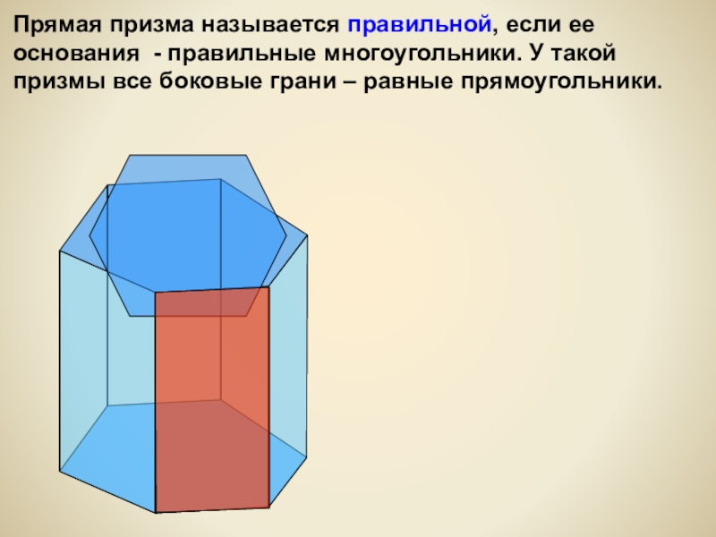 Площадь граней призмы