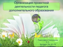 Презентация для педагогов дополнительного образования Организация проектной деятельности ПДО