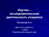 Научно-исследовательская деятельность учащихся