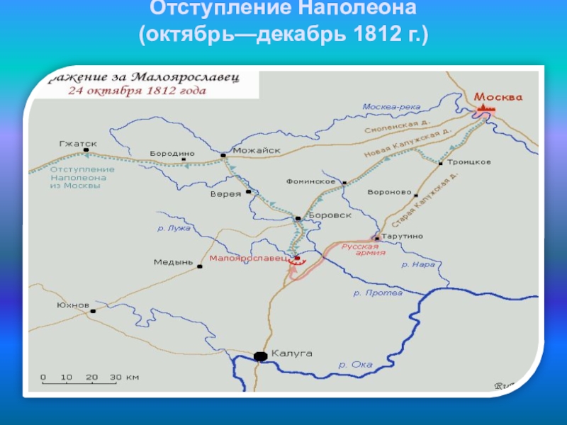 Карта отступления наполеона из москвы