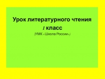 Конспект и презентация к уроку литературного чтения в 1 классе по теме А.С.Пушкин и его сказки