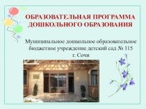 Краткая презентация Образовательной программы МДОУ