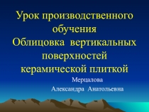 Презентация к открытому уроку на тему Облицовка вертикальных поверхностей керамической плиткой