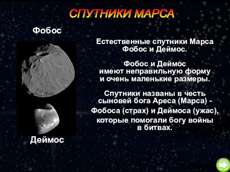 Какими силами удерживаются спутники планет. Марс Планета спутники. Деймос Спутник Марса характеристика. Спутники Марса Фобос и Деймос. Спутники планет Марс.