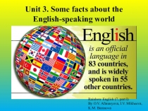 Unit 3. Some facts about the English-speaking world
