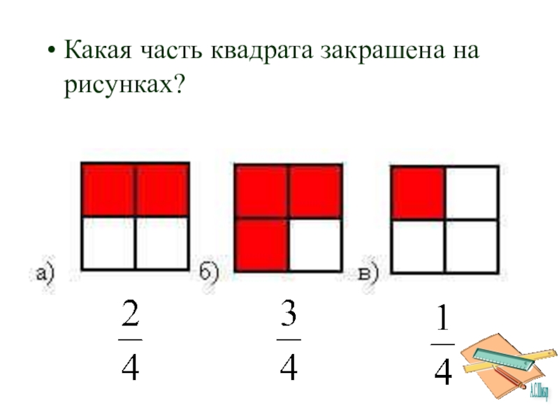 На каком из рисунков закрашена самая маленькая площадь