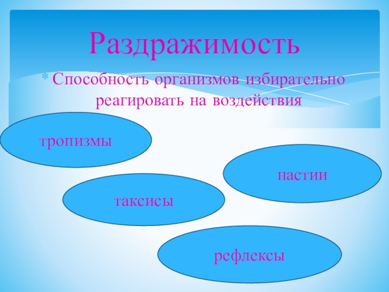 Раздражимость у растений. Формы раздражимости живых организмов. Раздражимость тропизмы. Раздражимость таксис. Раздражимость таксисы тропизмы настии.