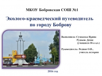 Презентация по краеведениюЭколого-краеведческий путеводитель по городу Боброву