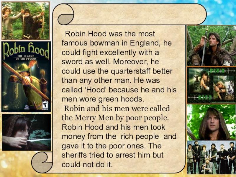 Герой на английском песни. Легенда о Робин гуде. Робин Гуд английская Легенда. Легенда на английском языке. Описание героя на английском.