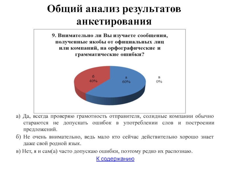 Анализ результатов анкетирования в проекте