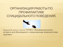 Презентация Организация работы по профилактике суицидального поведения