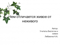 Презентация по биологии на тему Чем живое отличается от неживого