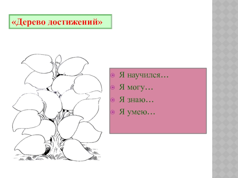 Это дерево достижений нарисуй листочки и напиши на них чем ты можешь гордиться