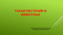 Презентация по биологии на тему  Ткани растений и животных