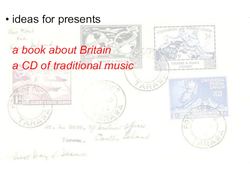 ideas for presents a book about Britain a CD of traditional music