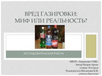 Презентация к проекту Вред газировки: Миф или реальность?