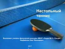 Презентация к уроку Настольный теннис