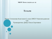 Презентация по технологии темаТемари6 класс