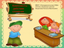 Презентация по математике 1 класс на тему: Компоненты действия cложения