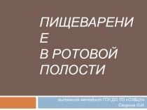Презентация по биологии Пищеварение в ротовой полости