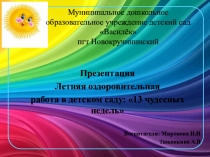 Летняя оздоровительная работа