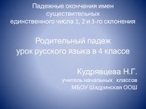 Презентация по русскому языку 4 класс. Родительный падеж