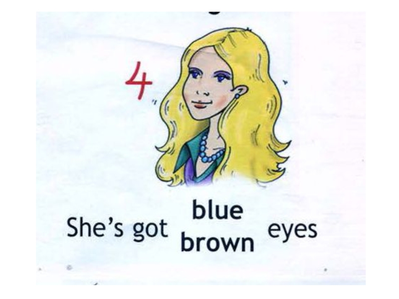 He has have got blue eyes. She got Blue Eyes 2 класс Spotlight. Спотлайт 2 класс she has got Blue Eyes. Спотлайт 2 класс she's got Blue Eyes. Внешность 2 класс спотлайт.