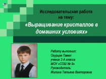 Выращивание кристаллов в домашних условиях