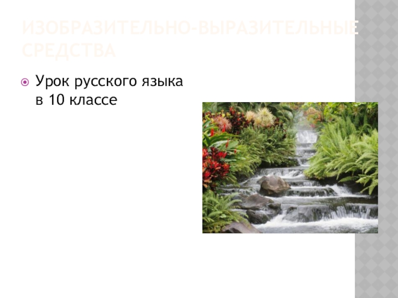 Изобразительно-выразительные средстваУрок русского языка в 10 классе