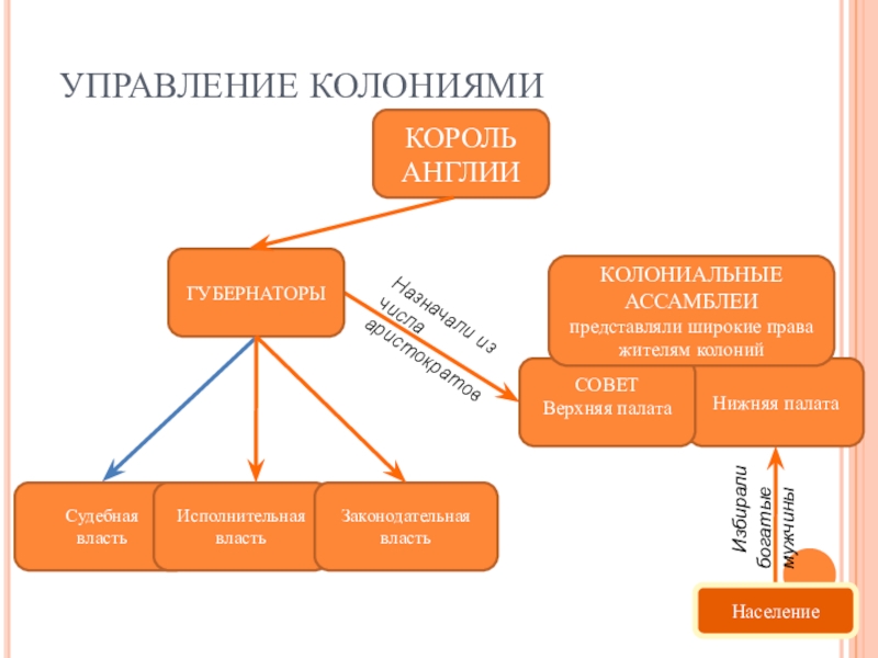 Составьте схему население колоний в северной америке