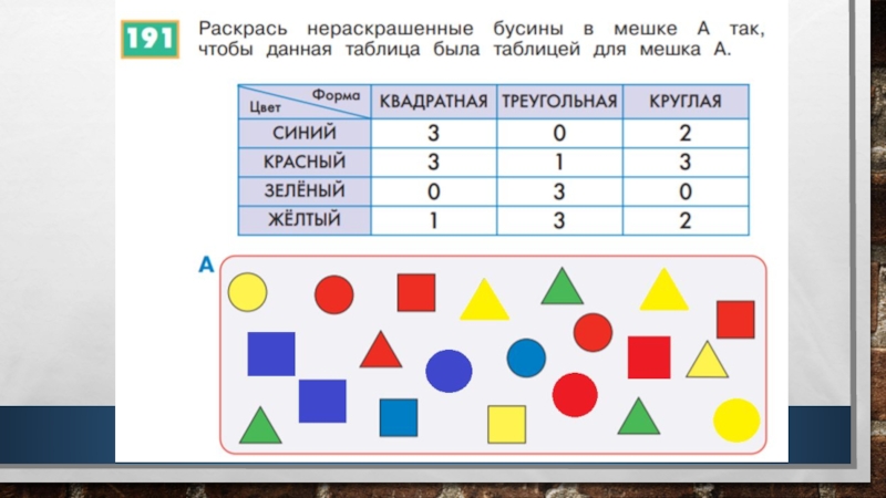 Построй мешок г сумму мешков дие нарисуй бусины в мешке