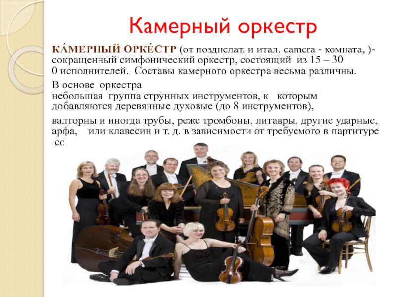 Информация о Камерном оркестре