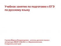 Презентация Подготовка к ЕГЭ по русскому языку (11 класс)