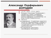Презентация по музыкальной литературе  Александр Бородин