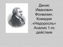 Презентация по литературе Д.И.Фонфвизин. Комедия Недоросль