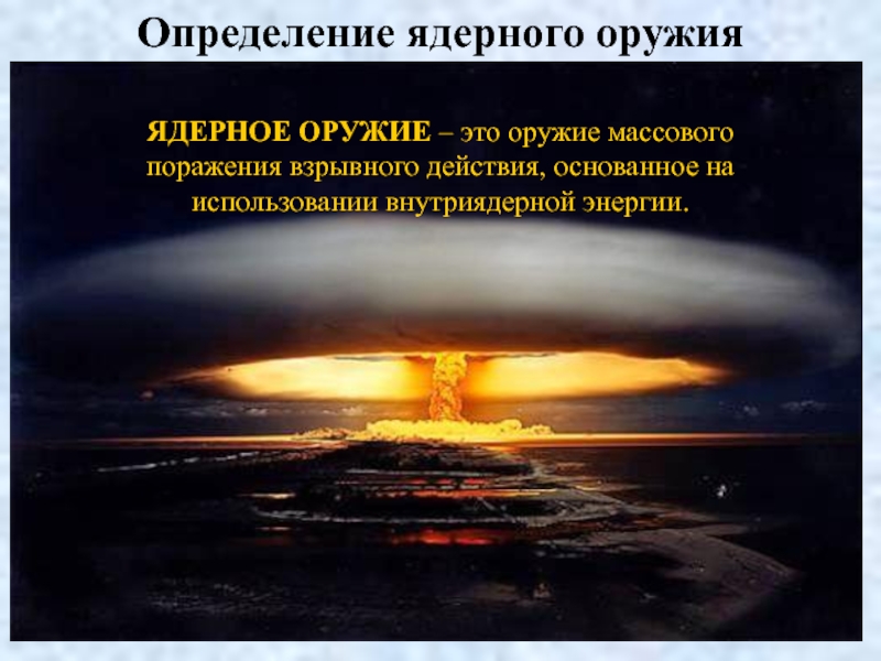 Характеристика ядерного оружия и действий населения в очаге ядерного поражения презентация